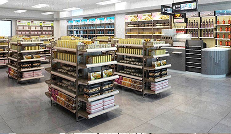 优品木层板生活超市货架